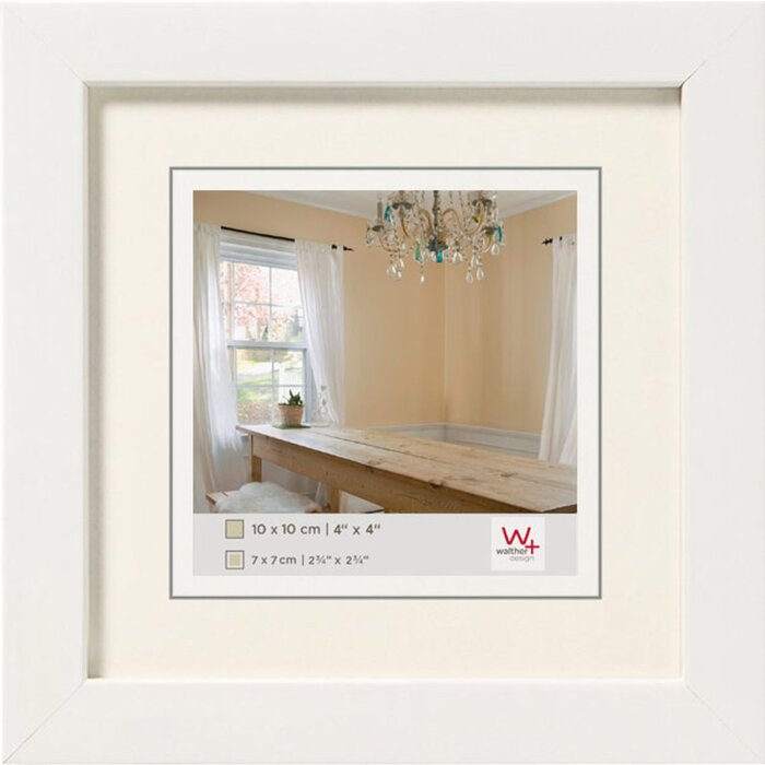 Marco de madera Walther Pimienta 15x15 cm blanco polar