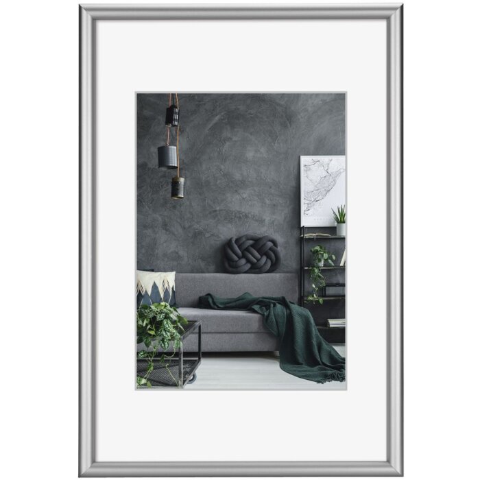 Marco de aluminio Detroit 40x50 cm plata cristal normal