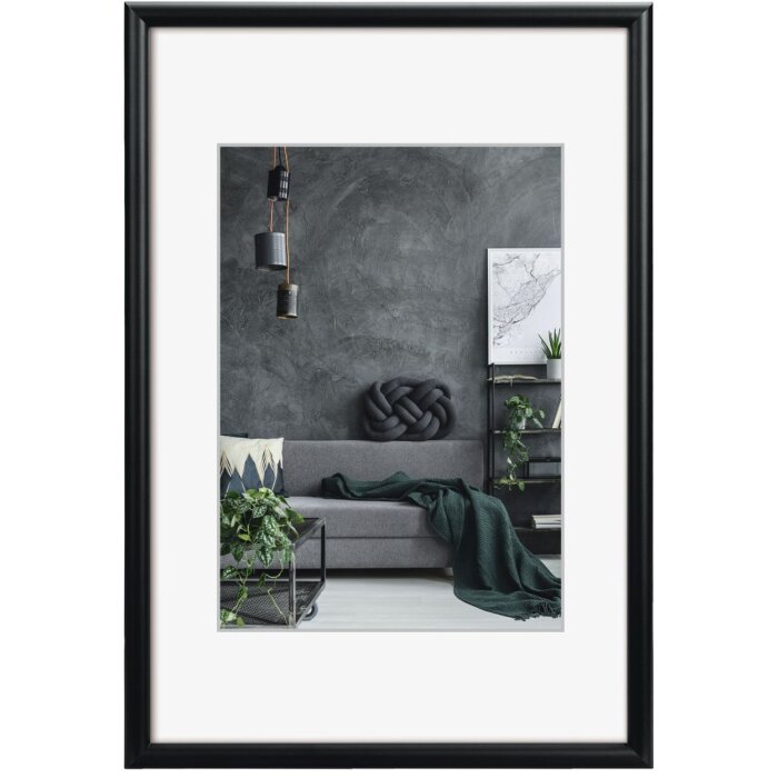 Marco de aluminio Detroit 60x80 cm negro cristal normal