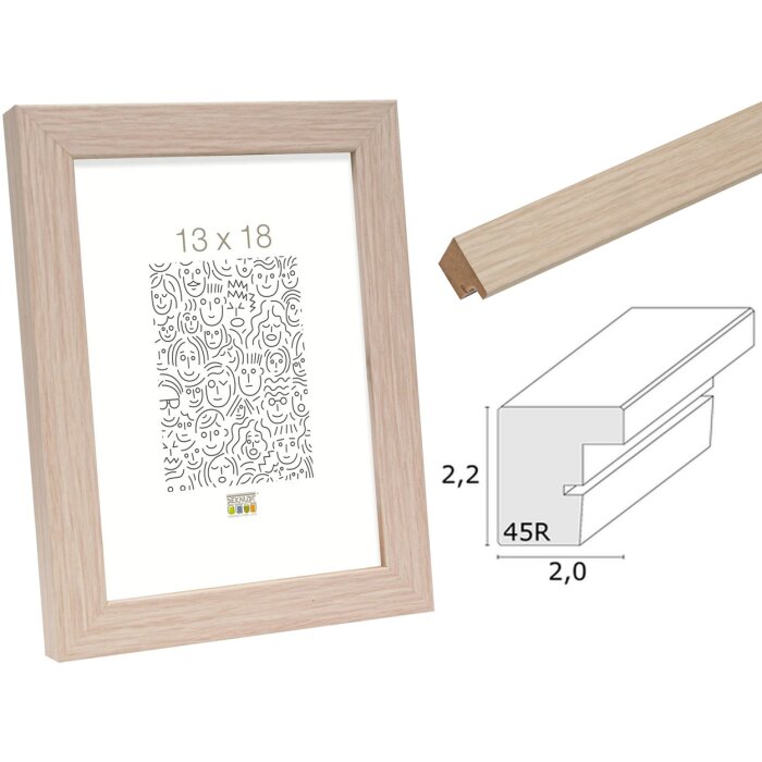 Marco de madera S45RJ1AR roble claro Cristal antirreflejos