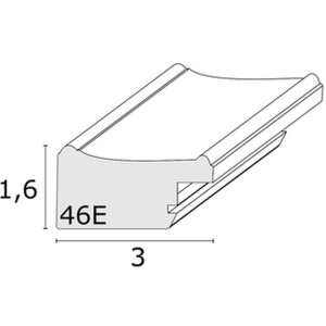 Marco de madera S46EA3 Cristal antirreflejos con borde dorado