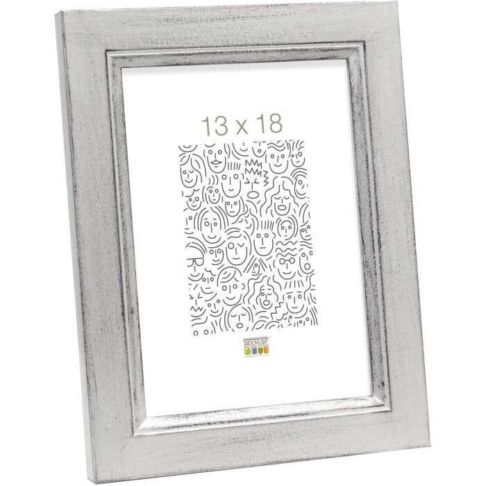 Marco de madera S42L plata 10x15 cm cristal premium