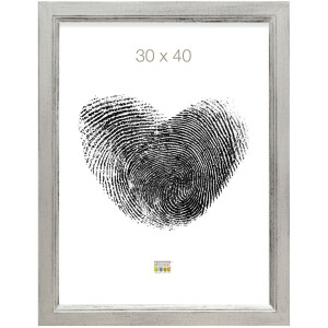 Marco de madera S42L plata 20x30 cm Cristal premium