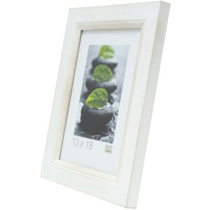 Marco de madera S42L blanco 24x30 cm cristal premium