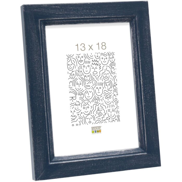 Marco de madera S42L azul 20x20 cm cristal premium