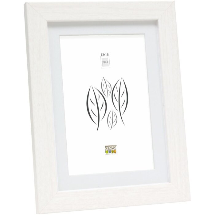 Marco de madera Deknudt S66KF1 blanco 20x20 cm con Passepartout 13x13 cm