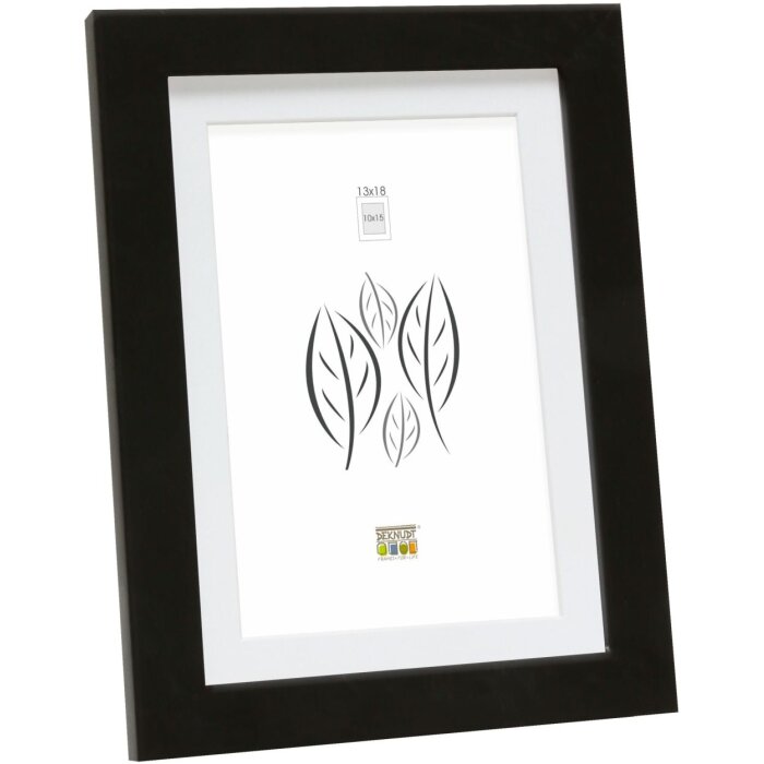 Marco de madera S66KF2 negro 30x30 cm con paspartú