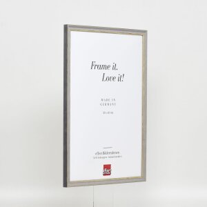 Efecto marco de madera maciza perfil 25 gris 10x10 cm cristal de museo