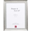 Efecto marco de madera maciza perfil 28 plata 10x10 cm cristal de museo