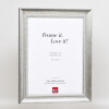 Efecto marco de madera maciza perfil 28 plata 10x10 cm cristal de museo