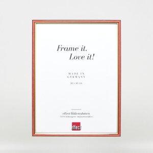 Efecto marco de madera perfil 23 rojo 10x15 cm cristal de museo