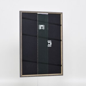 Efecto marco de madera maciza perfil 25 nuez marrón 10x15 cm cristal de museo