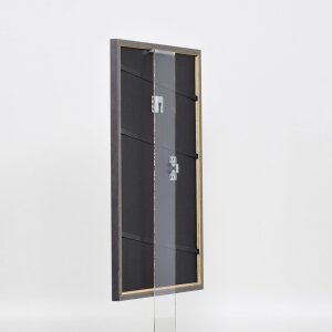 Efecto marco de madera maciza perfil 25 nuez marrón 10x15 cm cristal de museo