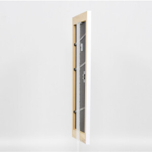 Efecto Marco de madera maciza Perfil 30 blanco 10x15 cm cristal transparente