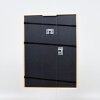 Efecto marco de madera maciza perfil 20 oro 10,5x14,8 cm cristal antirreflejos