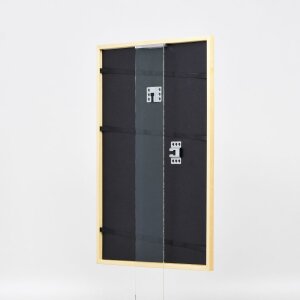 Efecto marco de madera maciza perfil 20 negro 10,5x14,8 cm cristal de museo