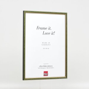 Efecto marco de madera perfil 23 verde 10,5x14,8 cm cristal de museo