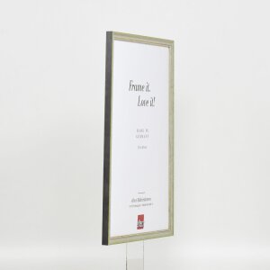 Efecto marco de madera maciza perfil 25 verde 10,5x14,8 cm cristal de museo