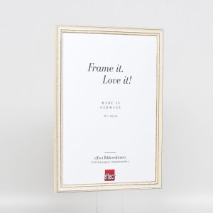 Efecto marco de madera perfil 38 blanco 10,5x14,8 cm cristal de museo