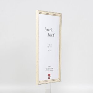 Efecto marco de madera perfil 38 blanco 10,5x14,8 cm cristal de museo