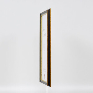 Efecto marco de madera perfil 21 nuez marrón 13x13 cm cristal antirreflejos