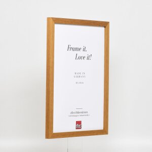 Efecto marco de madera perfil 33 roble 13x13 cm cristal antirreflejos