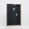 Efecto Marco de madera maciza Perfil 25 gris 13x13 cm Vidrio de museo