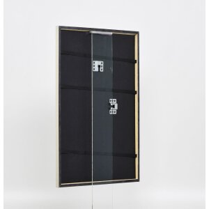 Efecto Marco de madera maciza Perfil 29 plata 13x13 cm Vidrio de museo