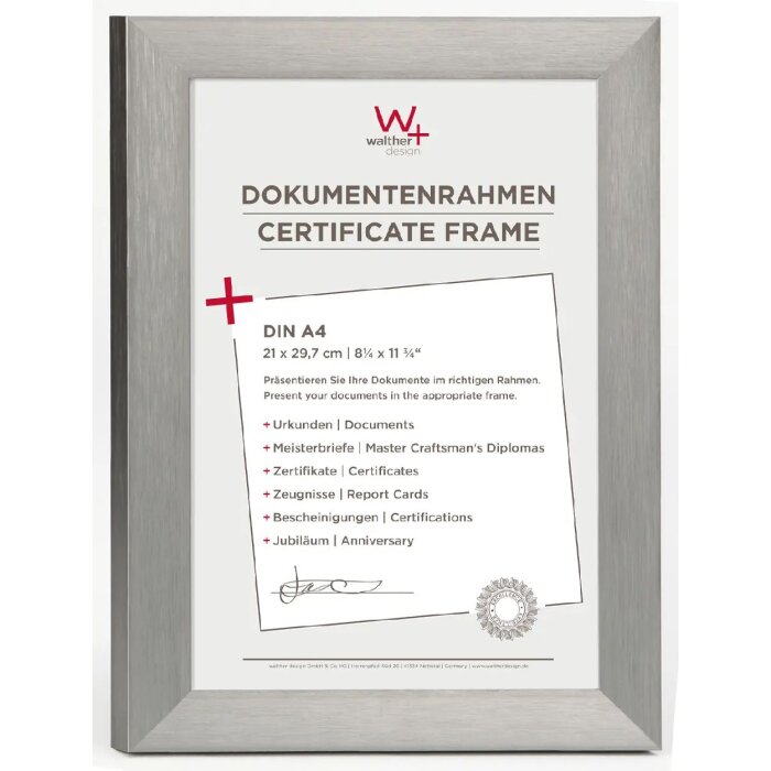 Marco de aluminio ALULINE - 21x29,7 cm - acero DIN A4