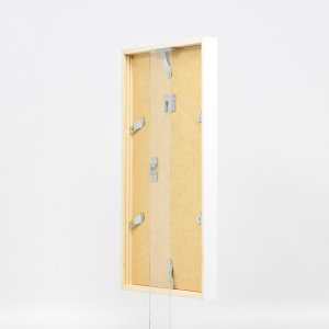 Marco efecto madera perfil 35 blanco 13x18 cm cristal antirreflejos