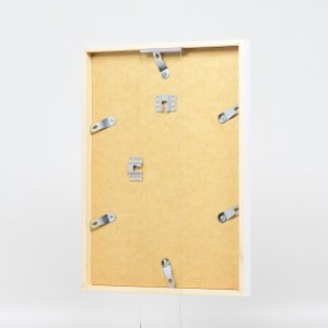 Marco efecto madera perfil 35 blanco 13x18 cm cristal antirreflejos
