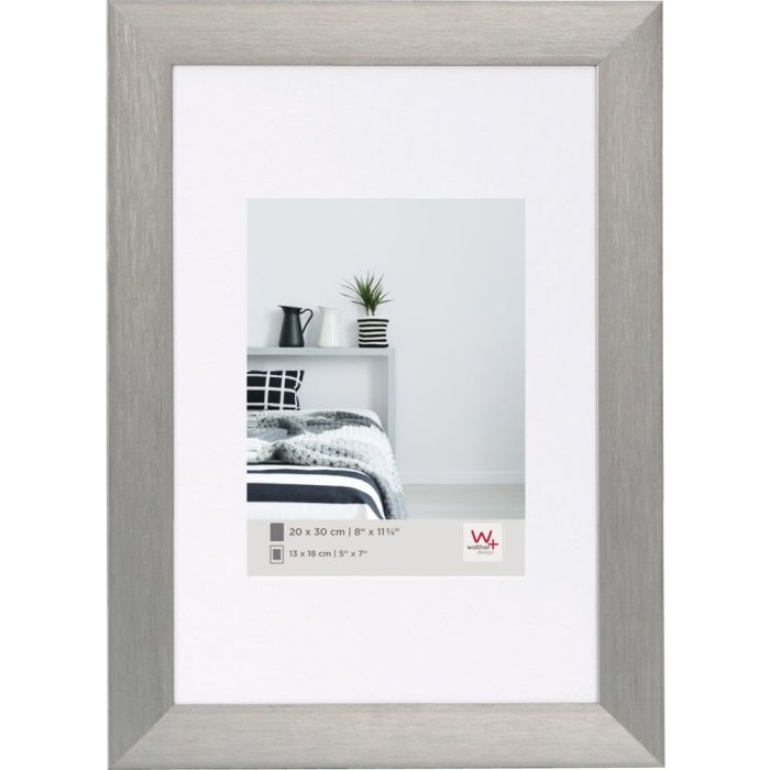 Walther marco de aluminio ALULINE 30x45 cm acero con passepartout 20x30 cm