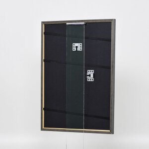 Efecto Marco de madera maciza Perfil 25 azul 13x18 cm Vidrio de museo