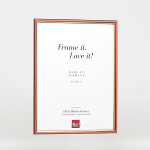 Efecto marco de madera perfil 23 rojo 14,8x21 cm cristal antirreflejo