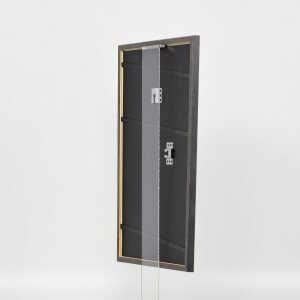 Efecto marco de madera maciza perfil 25 verde 14,8x21 cm cristal de museo