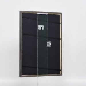 Efecto marco de madera maciza perfil 25 verde 14,8x21 cm cristal de museo