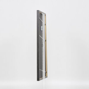Efecto marco de madera maciza perfil 25 verde 14,8x21 cm cristal de museo