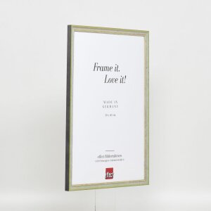 Efecto marco de madera maciza perfil 25 verde 14,8x21 cm cristal de museo