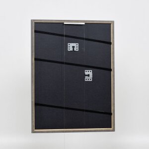 Efecto marco de madera maciza perfil 25 nuez marrón 14,8x21 cm cristal de museo