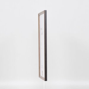 Efecto marco de madera maciza perfil 25 nuez marrón 14,8x21 cm cristal de museo