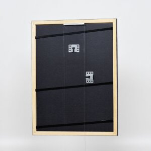 Marco efecto madera perfil 38 gris 14,8x21 cm cristal museo