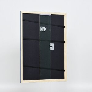 Efecto Marco de madera Perfil 32 gris-azul 14,8x21 cm Vidrio de museo