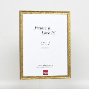Marco efecto madera perfil 2070 cristal museo 14,8x21 cm oro