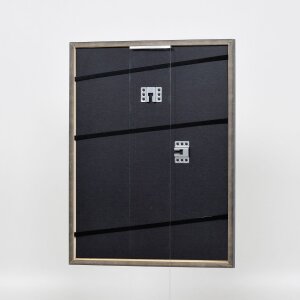 Efecto Marco de madera maciza Perfil 25 gris 15x20 cm Vidrio de museo