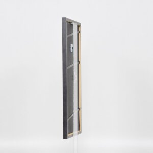Efecto Marco de madera maciza Perfil 25 gris 15x20 cm Vidrio de museo