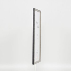 Efecto Marco de madera maciza Perfil 25 gris 15x20 cm Vidrio de museo