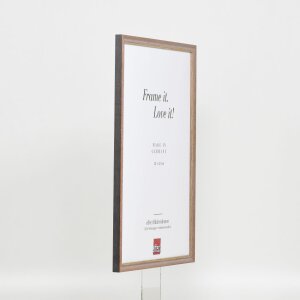 Efecto marco de madera maciza perfil 25 nuez marrón 15x20 cm cristal de museo