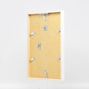 Marco de madera efecto Perfil 35 blanco 18x24 cm cristal antirreflejos