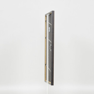 Efecto marco de madera maciza perfil 25 nuez marrón 18x24 cm cristal de museo