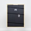 Efecto marco de madera maciza perfil 22 marrón-oro 18x32 cm cristal antirreflejo